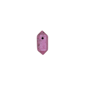 Dije de doble punta mini de piedra rodonita con perforación