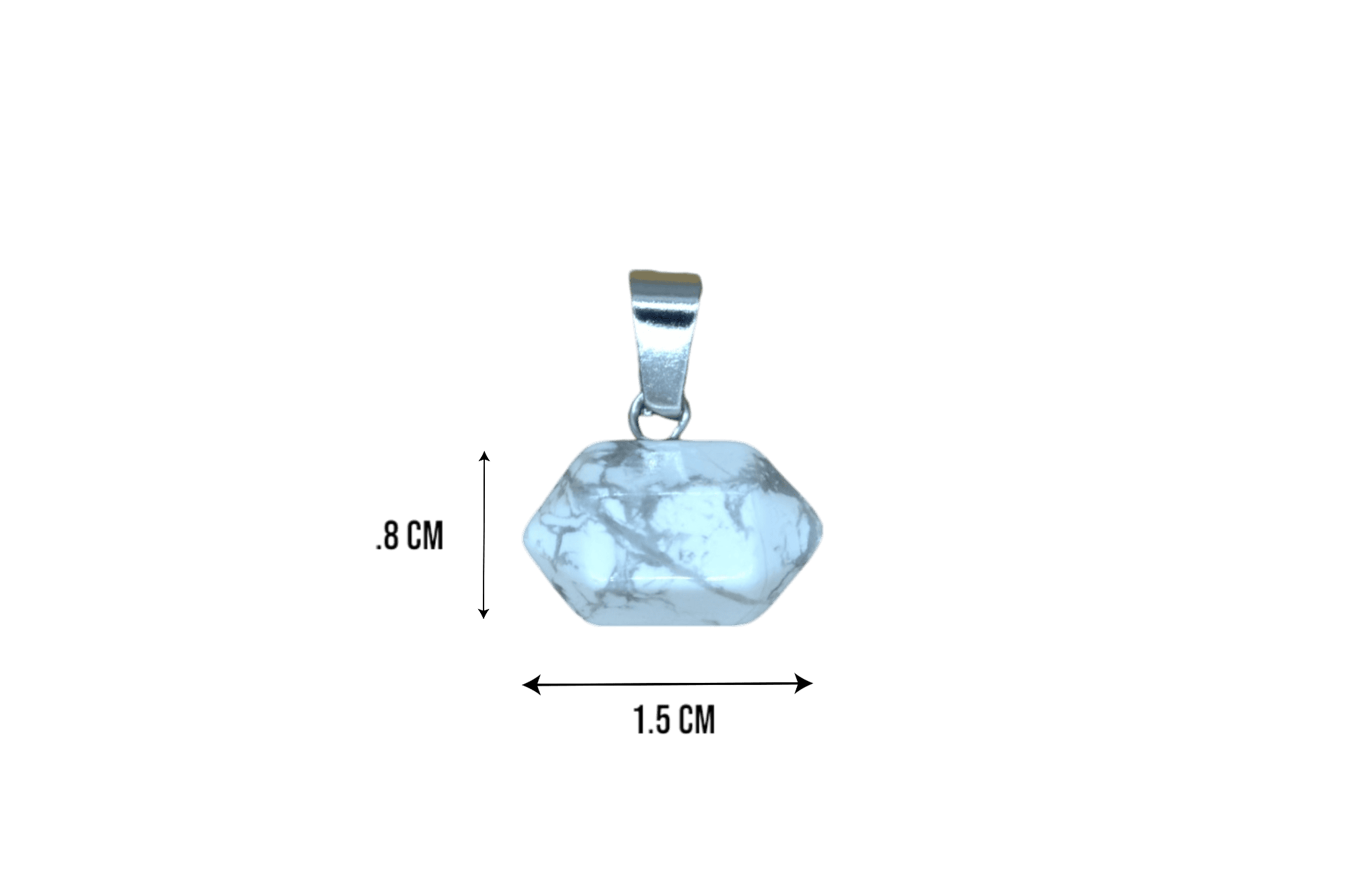 Dije de doble punta mini de piedra howlita - Imagen 2