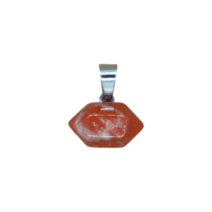 Dije de doble punta mini de piedra jaspe rojo