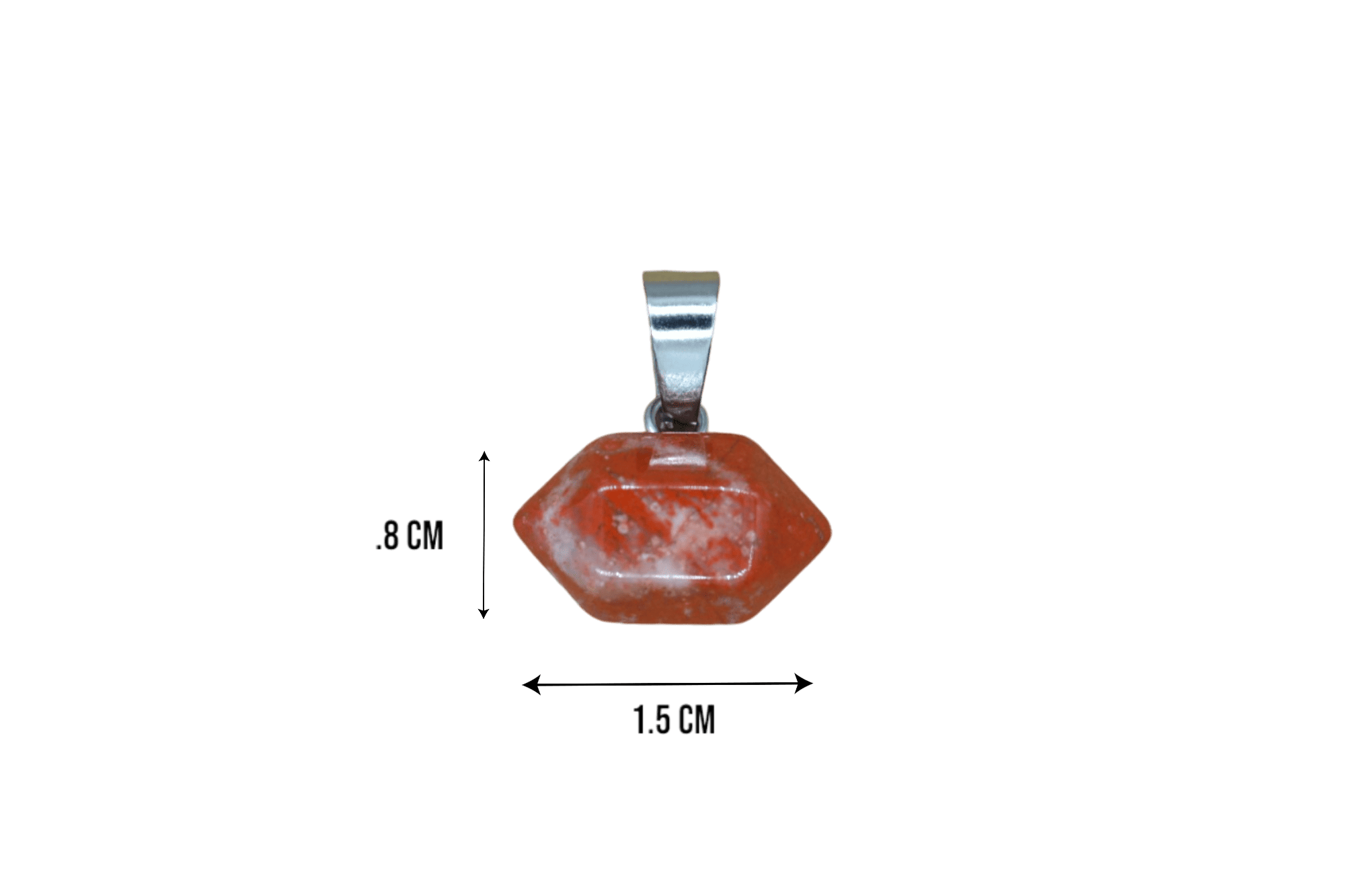 Dije de doble punta mini de piedra jaspe rojo - Imagen 2