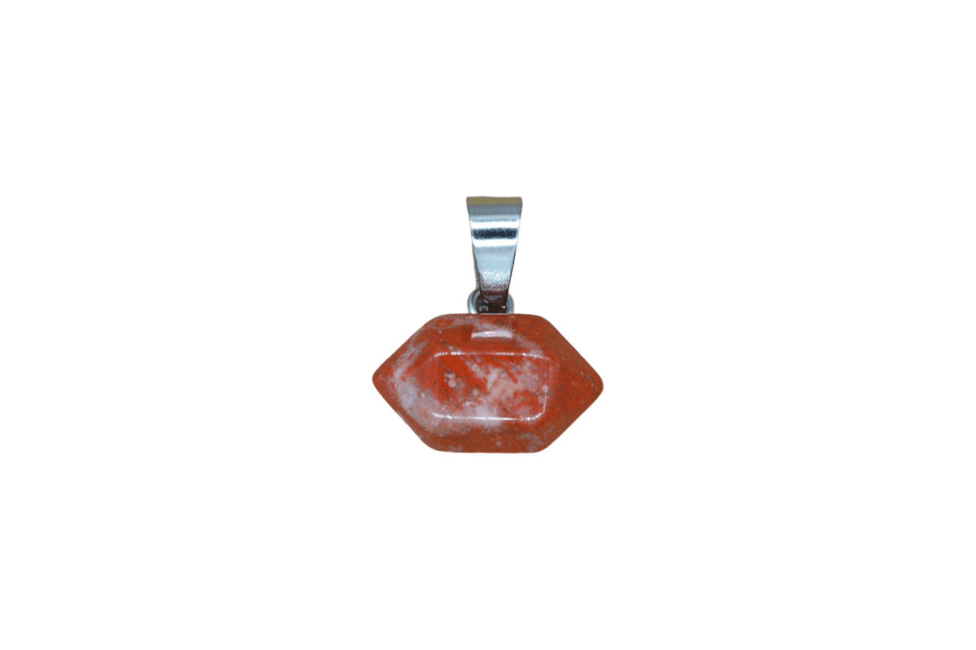 Dije de doble punta mini de piedra jaspe rojo