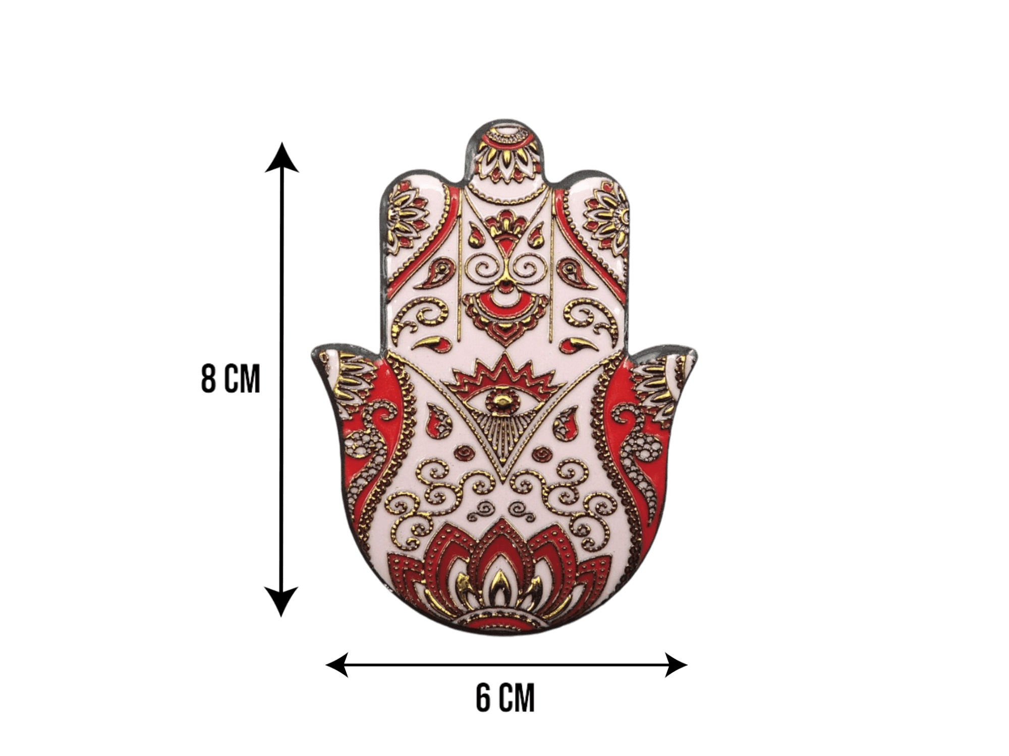 Mano de Fátima de cerámica con imán | Dorado | Mod 6 | 6 cm x 8cm - Imagen 2