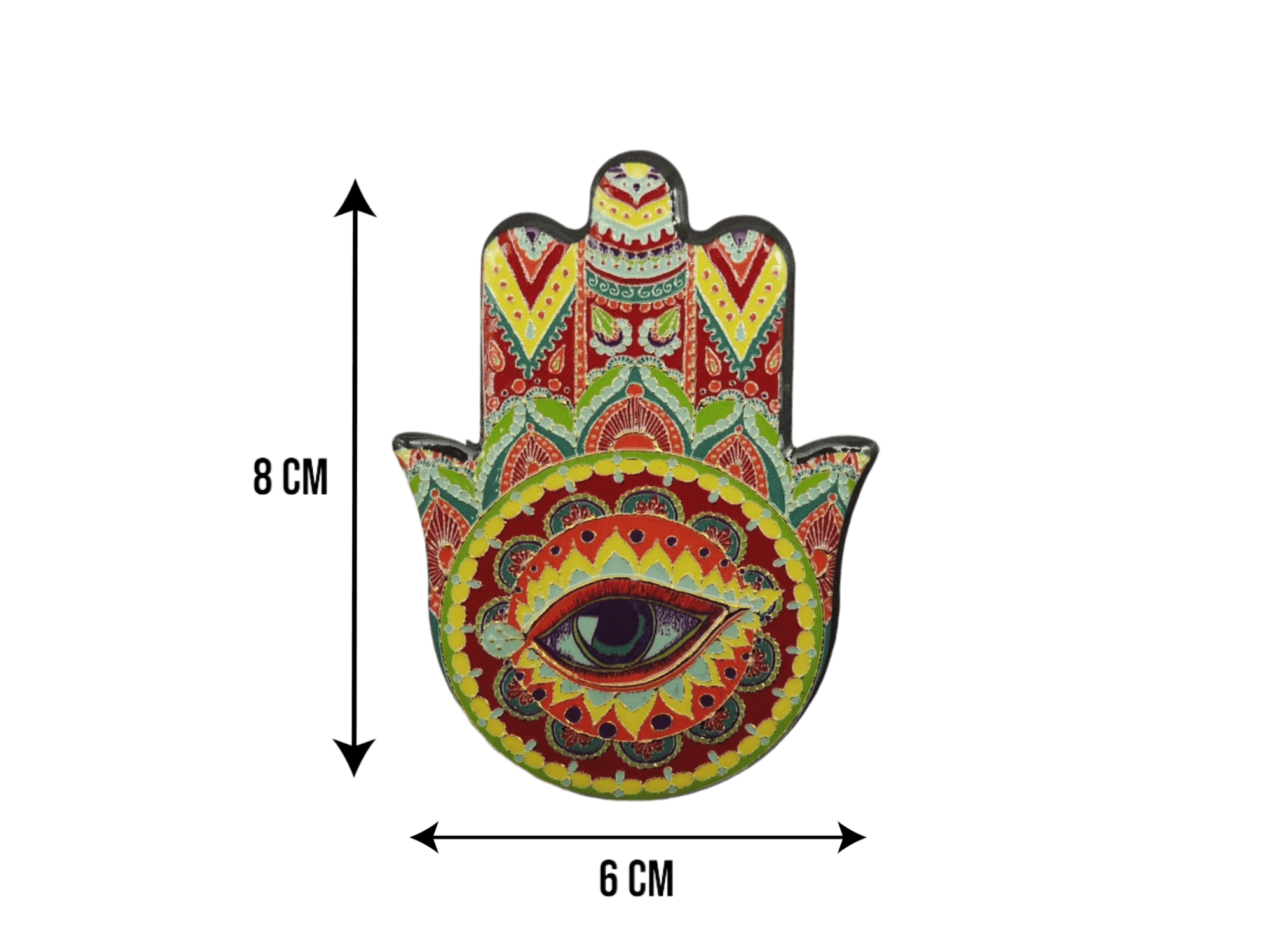 Mano de Fátima de cerámica con imán | Dorado | Mod 9 | 6 cm x 8cm - Imagen 2
