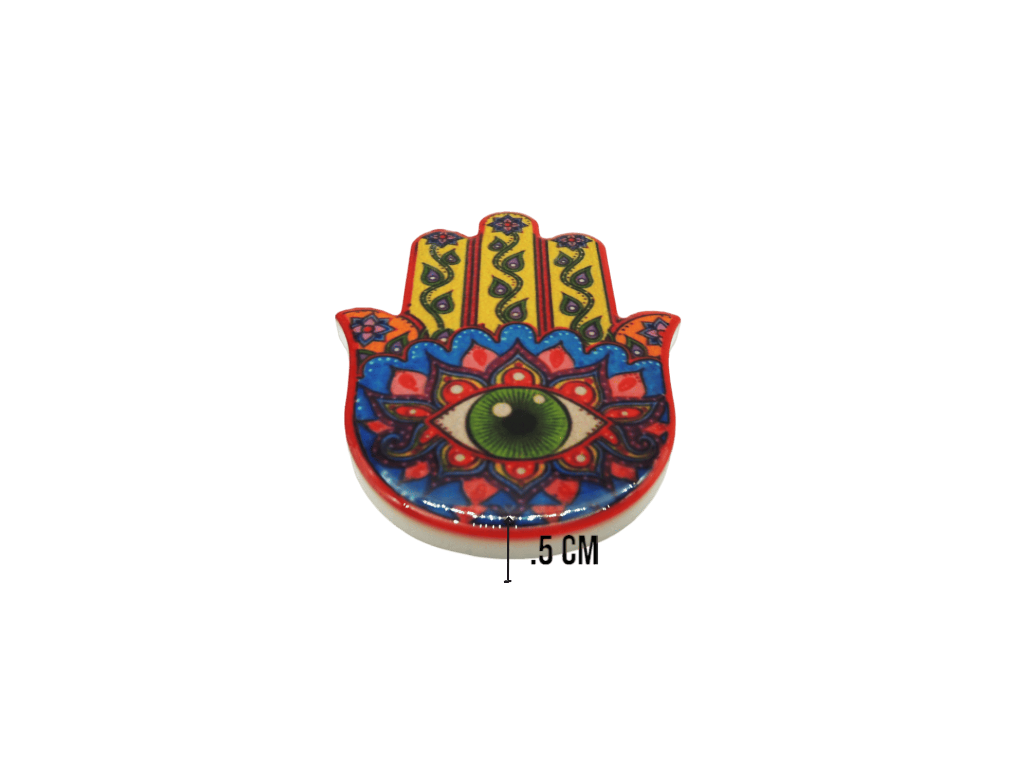 Mano de Fátima de cerámica con imán | Mod 2 | 6 cm x 8cm - Imagen 3