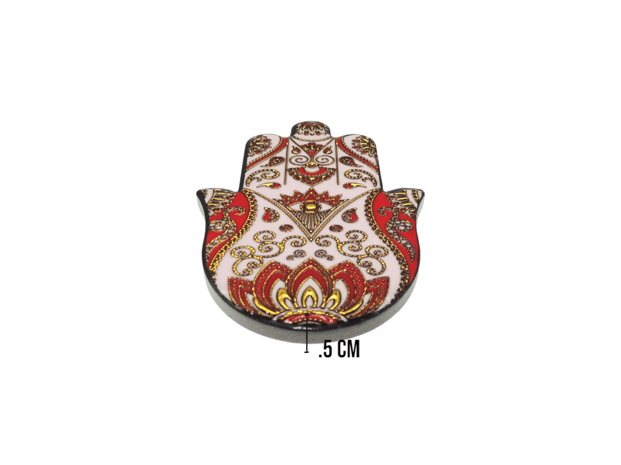 Mano de Fátima de cerámica con imán | Dorado | Mod 6 | 6 cm x 8cm - Imagen 3