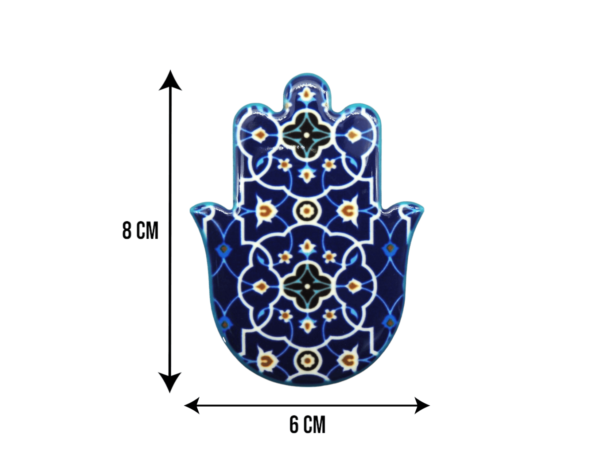 Mano de Fátima de cerámica con imán | Mod 10 | 6 cm x 8cm - Imagen 2