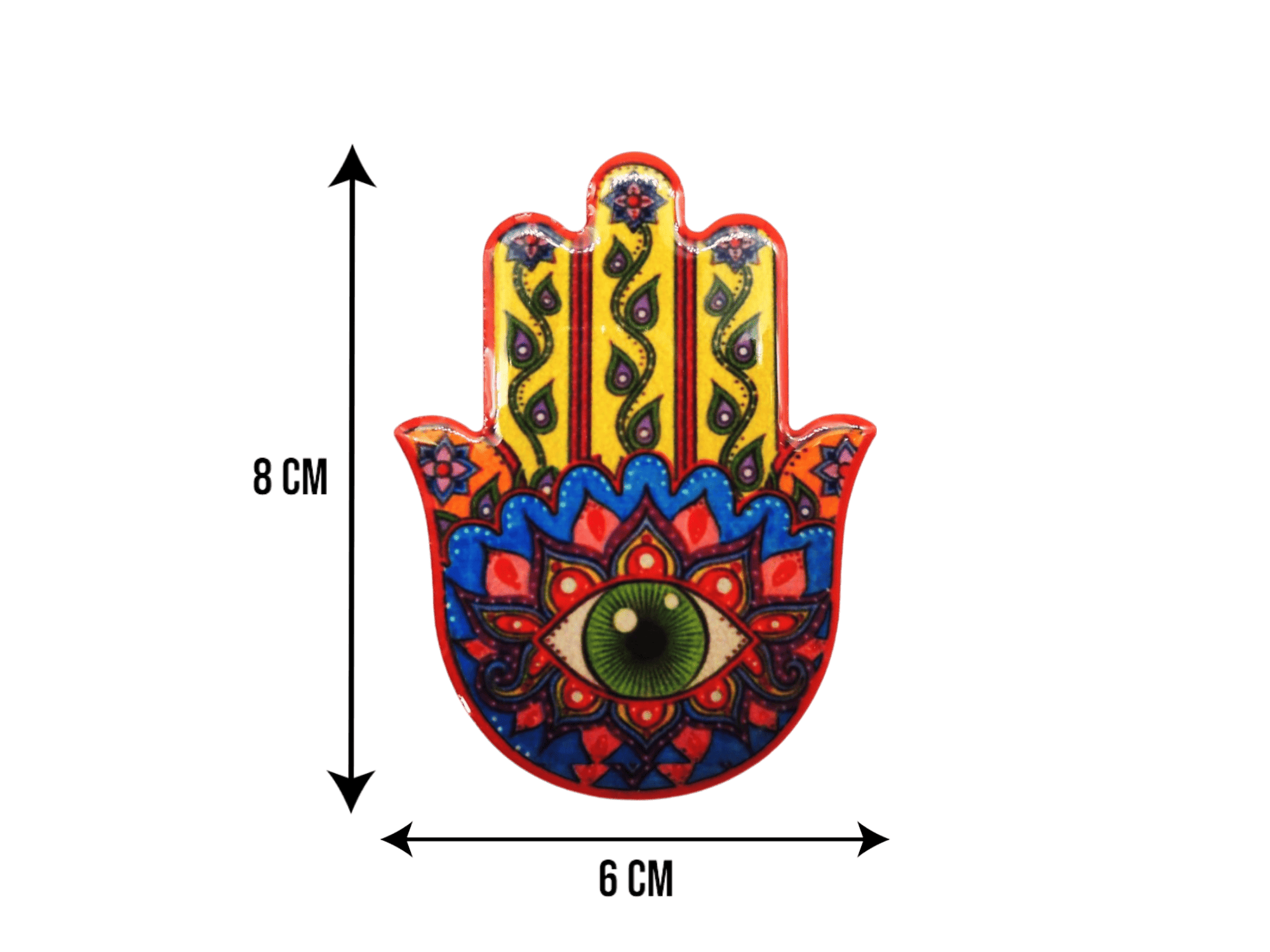 Mano de Fátima de cerámica con imán | Mod 2 | 6 cm x 8cm - Imagen 2