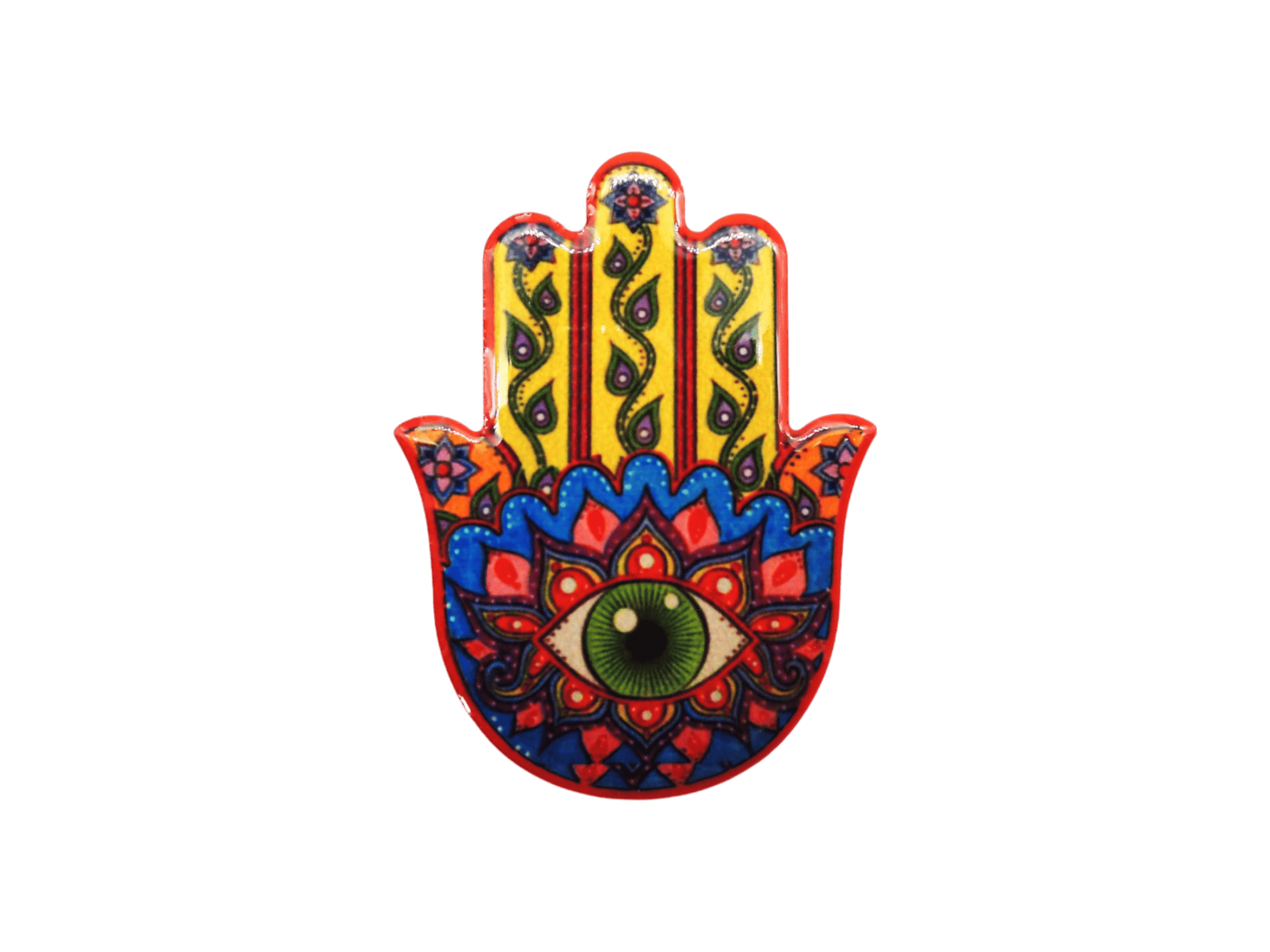 Mano de Fátima de cerámica con imán | Mod 2 | 6 cm x 8cm