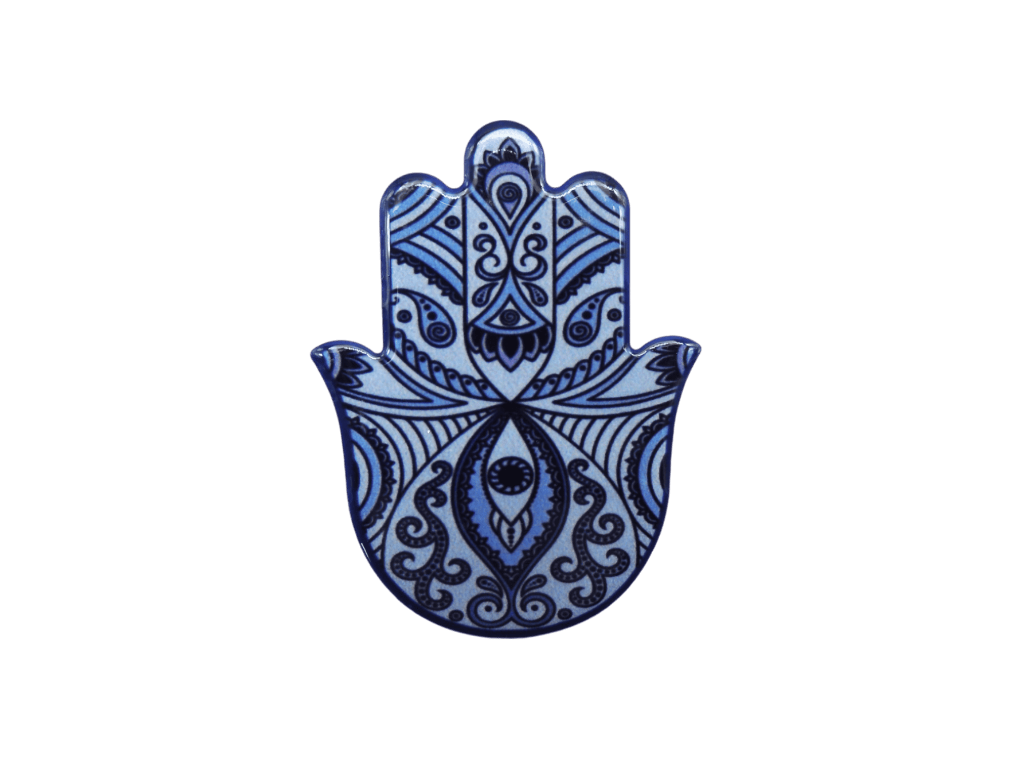 Mano de Fátima de cerámica con imán | Mod 4 | 6 cm x 8cm