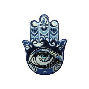 Mano de Fátima de cerámica con imán | Mod 5 | 6 cm x 8cm