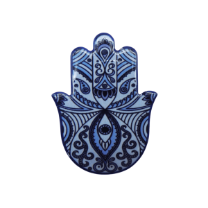 Mano de Fátima de cerámica con imán | Mod 6 | 6 cm x 8cm