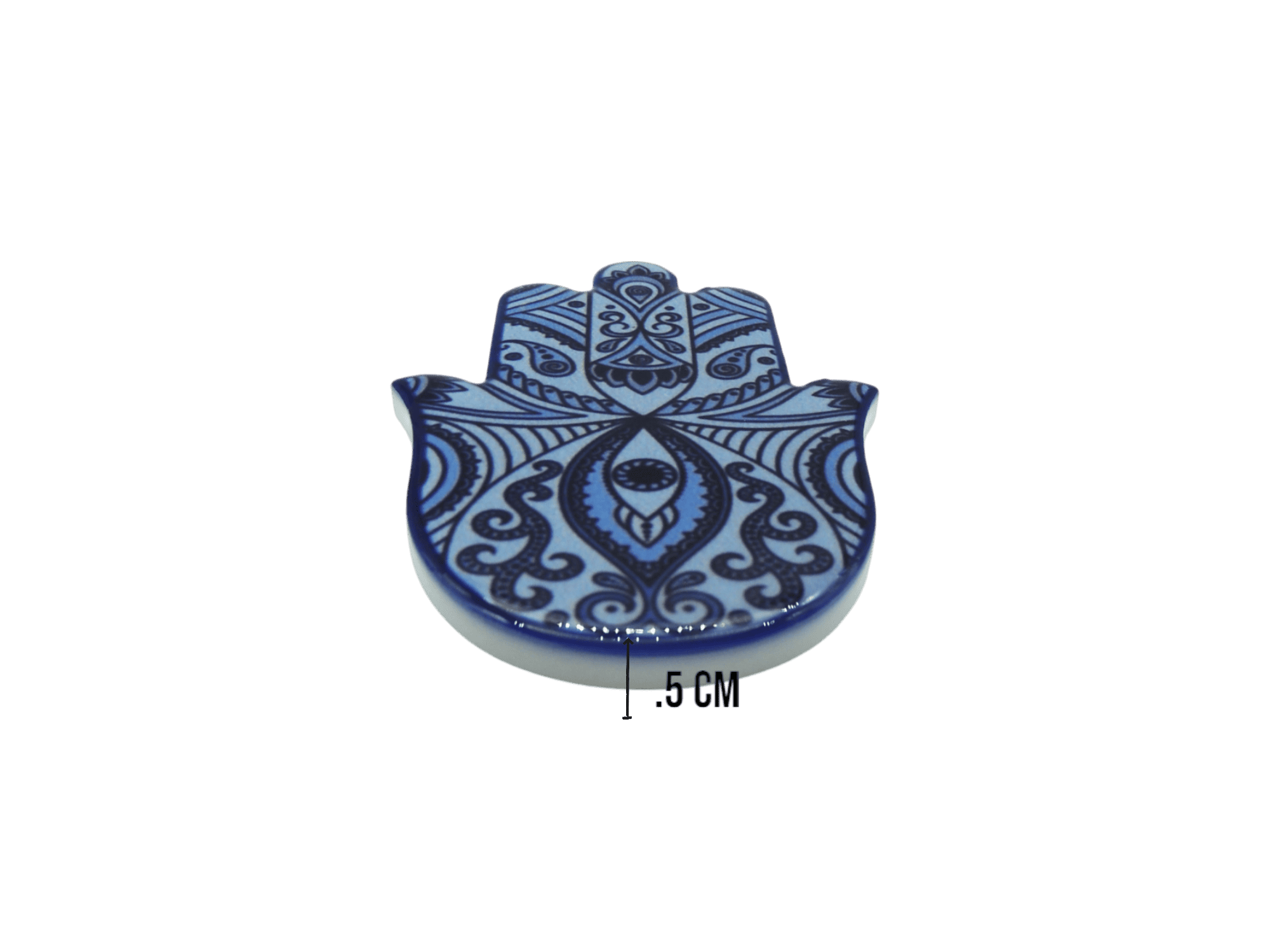 Mano de Fátima de cerámica con imán | Mod 6 | 6 cm x 8cm - Imagen 3