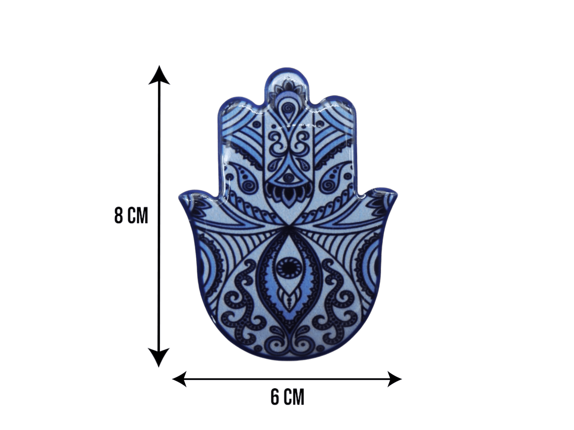 Mano de Fátima de cerámica con imán | Mod 6 | 6 cm x 8cm - Imagen 2