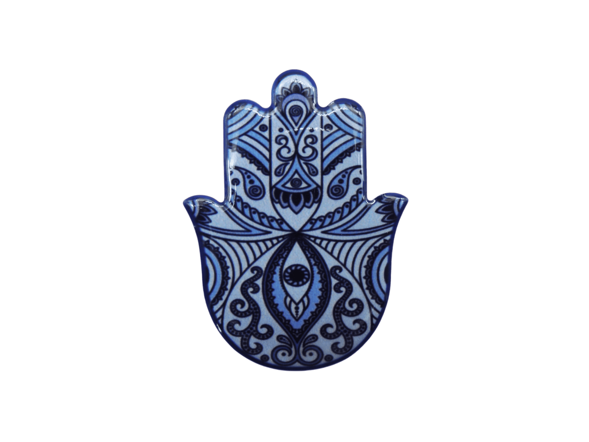 Mano de Fátima de cerámica con imán | Mod 6 | 6 cm x 8cm