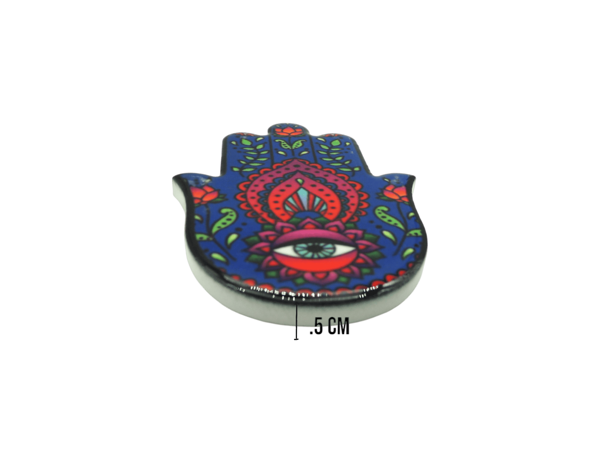 Mano de Fátima de cerámica con imán | Mod 9 | 6 cm x 8cm - Imagen 3
