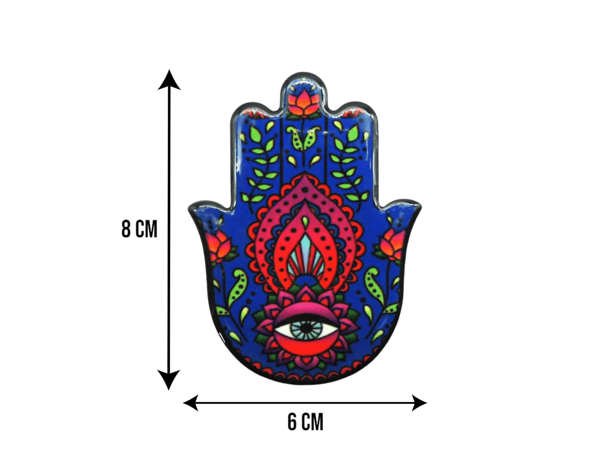 Mano de Fátima de cerámica con imán | Mod 9 | 6 cm x 8cm - Imagen 2
