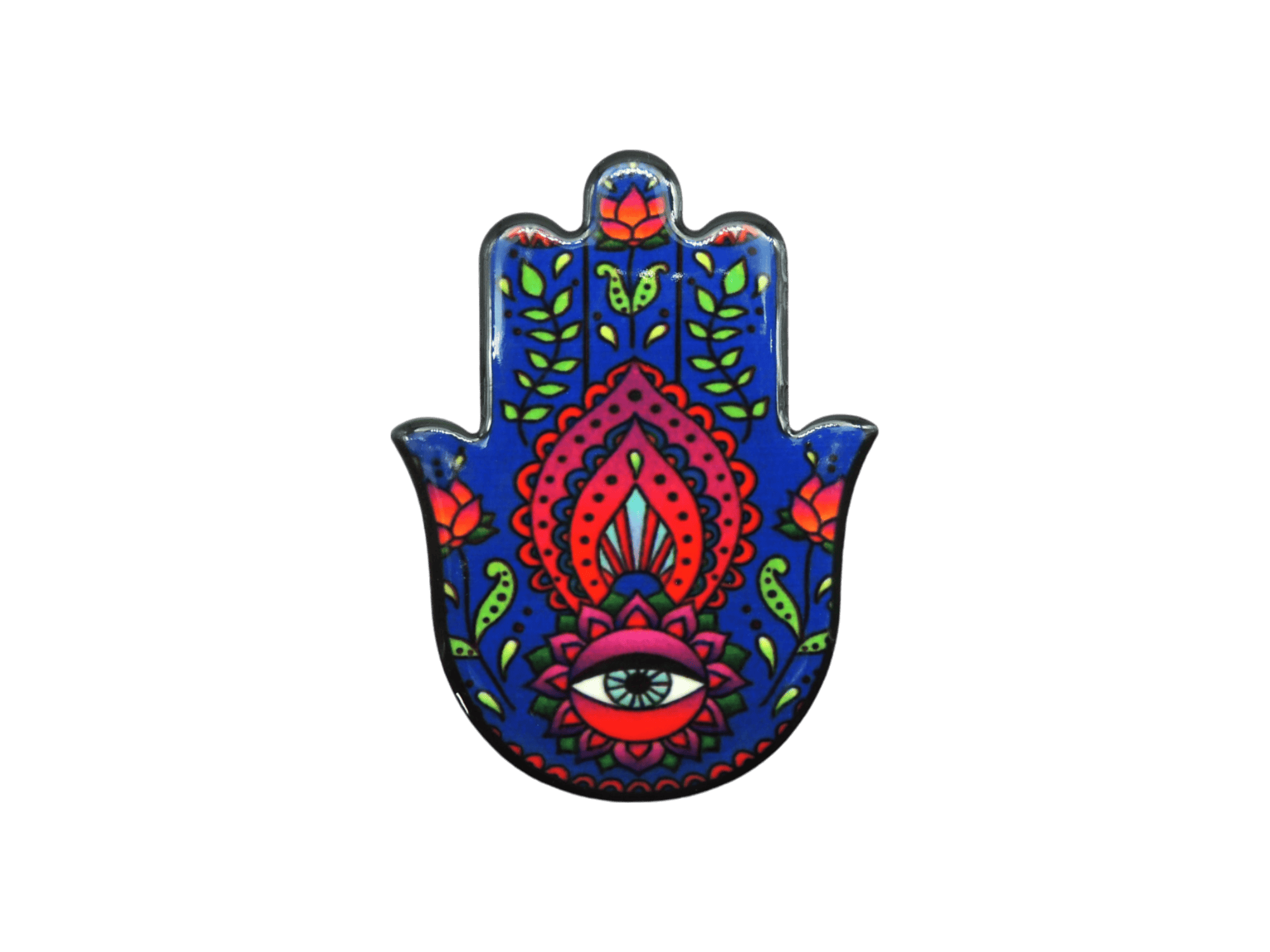 Mano de Fátima de cerámica con imán | Mod 9 | 6 cm x 8cm