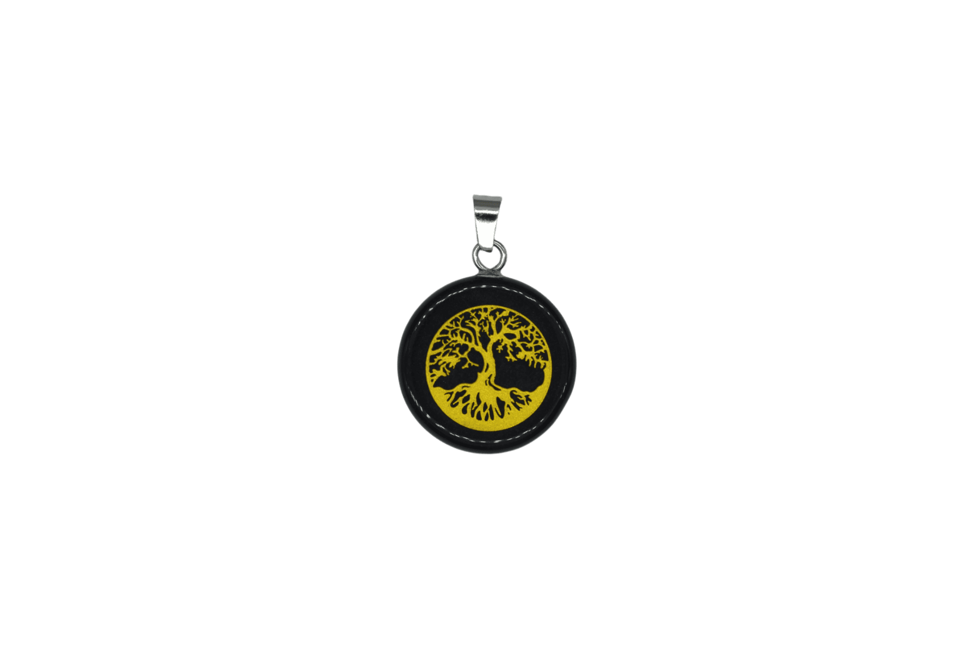 Dije de árbol de la vida de obsidiana negra