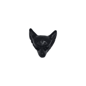 Dije de lobo de obsidiana negra
