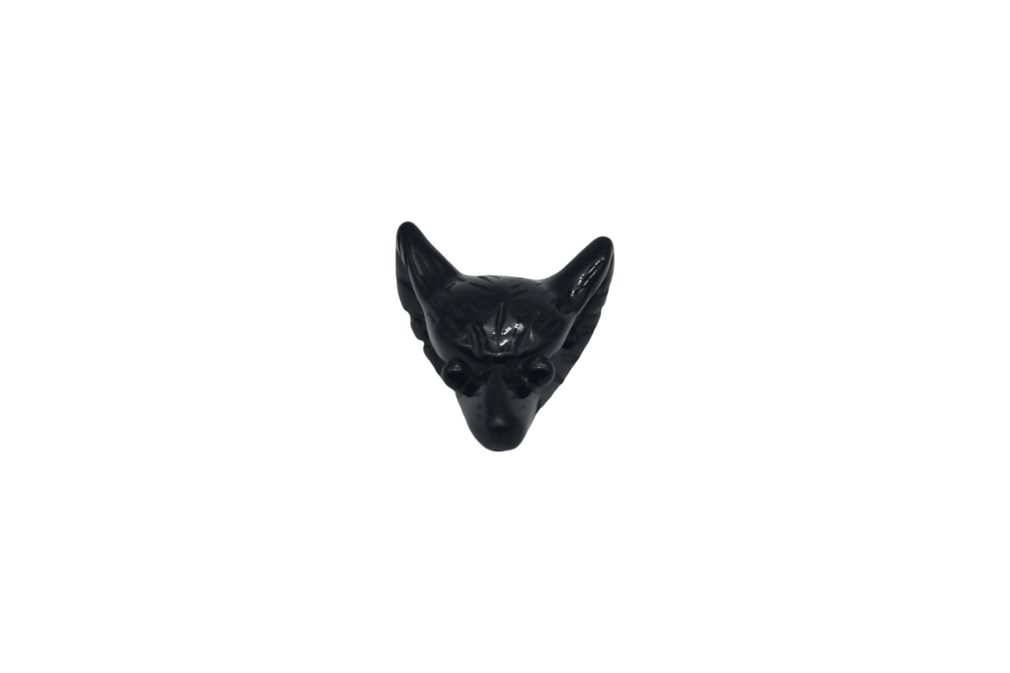Dije de lobo de obsidiana negra
