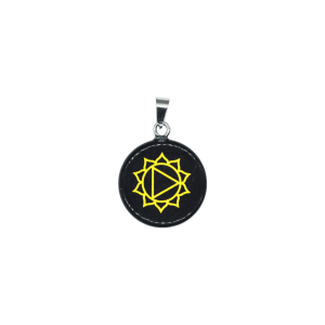 Dije de chacra plexo solar de obsidiana negra