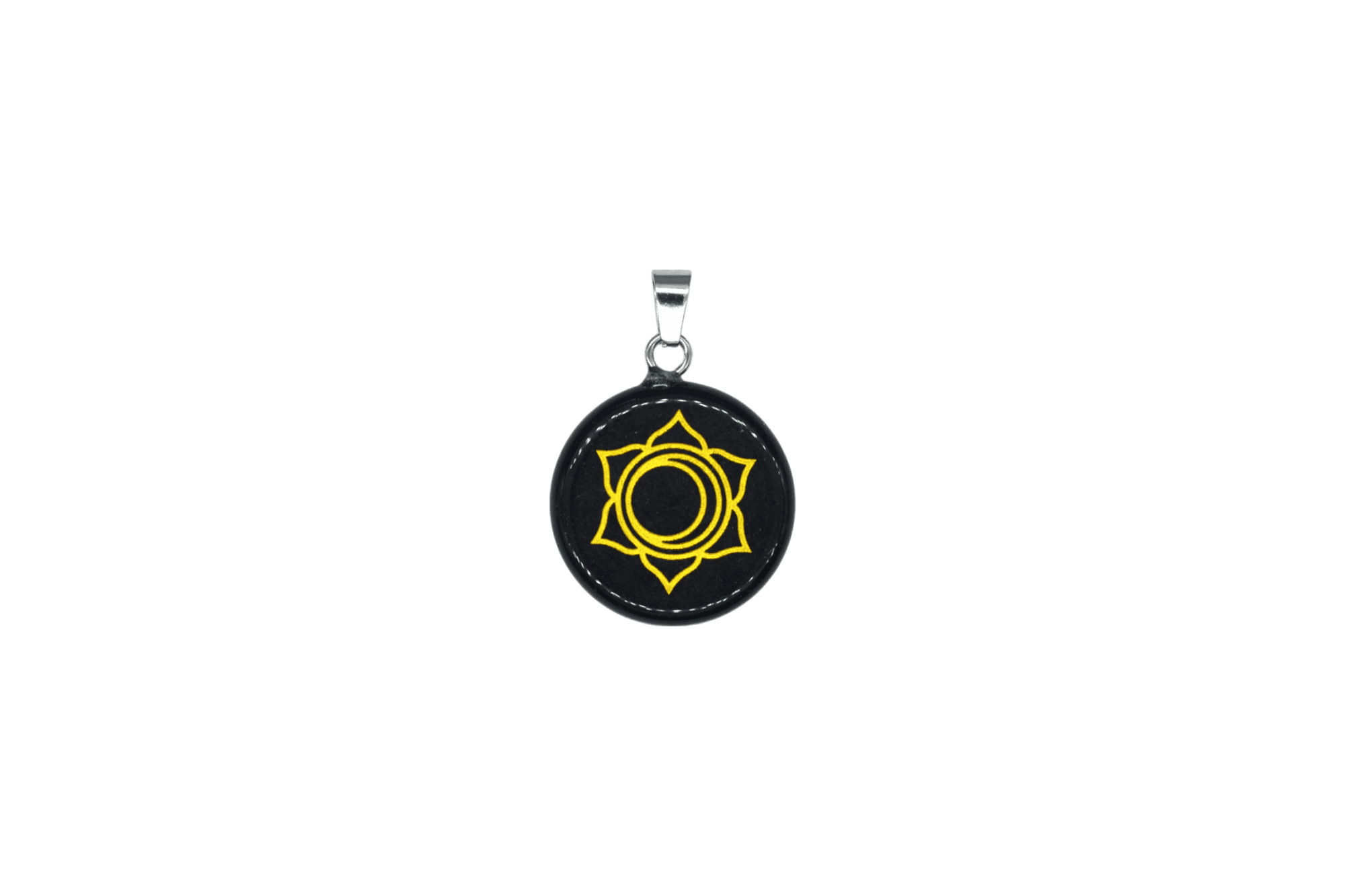 Dije de chacra sacro de obsidiana negra