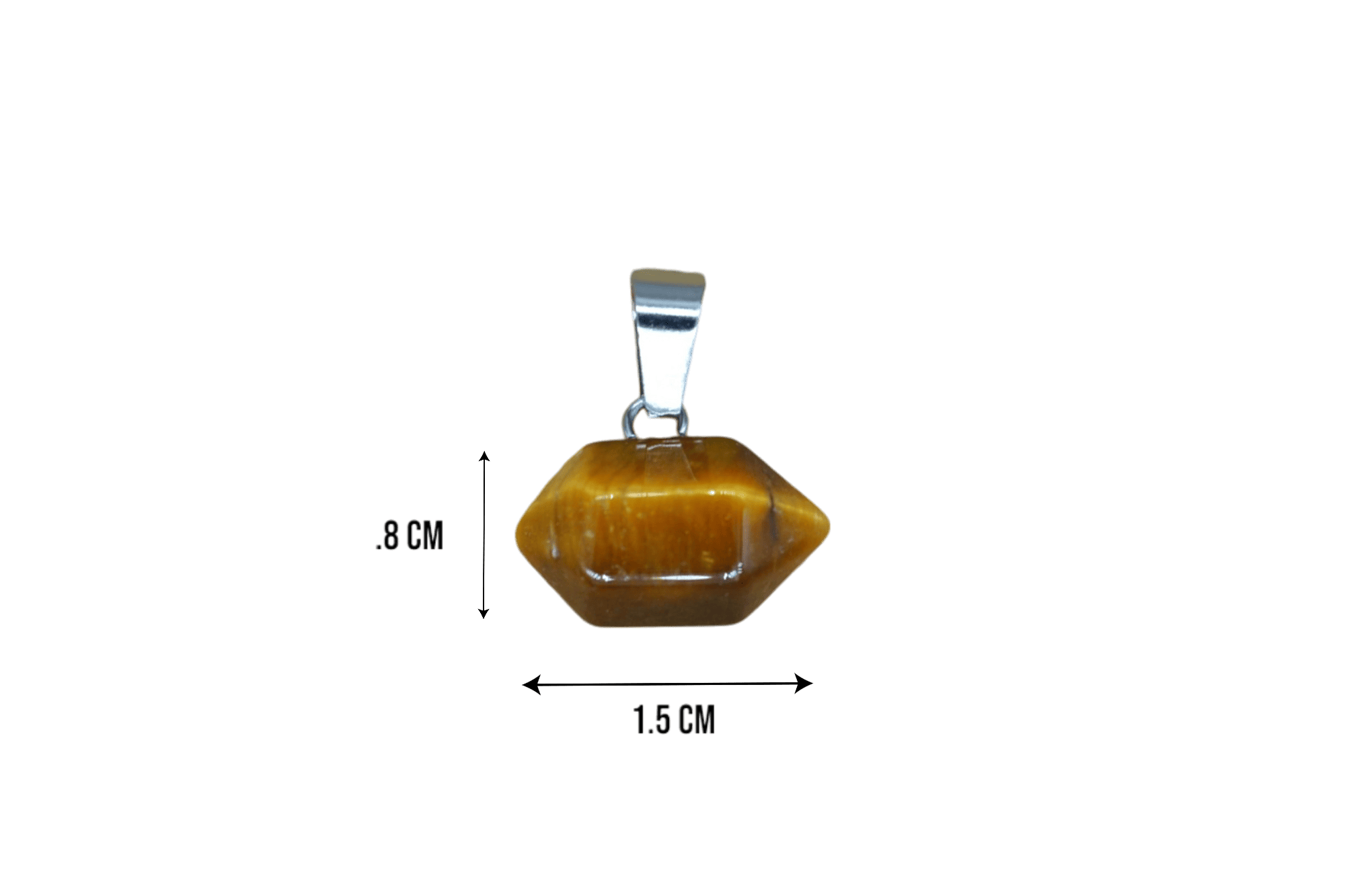 Dije de doble punta mini de piedra ojo de tigre - Imagen 2