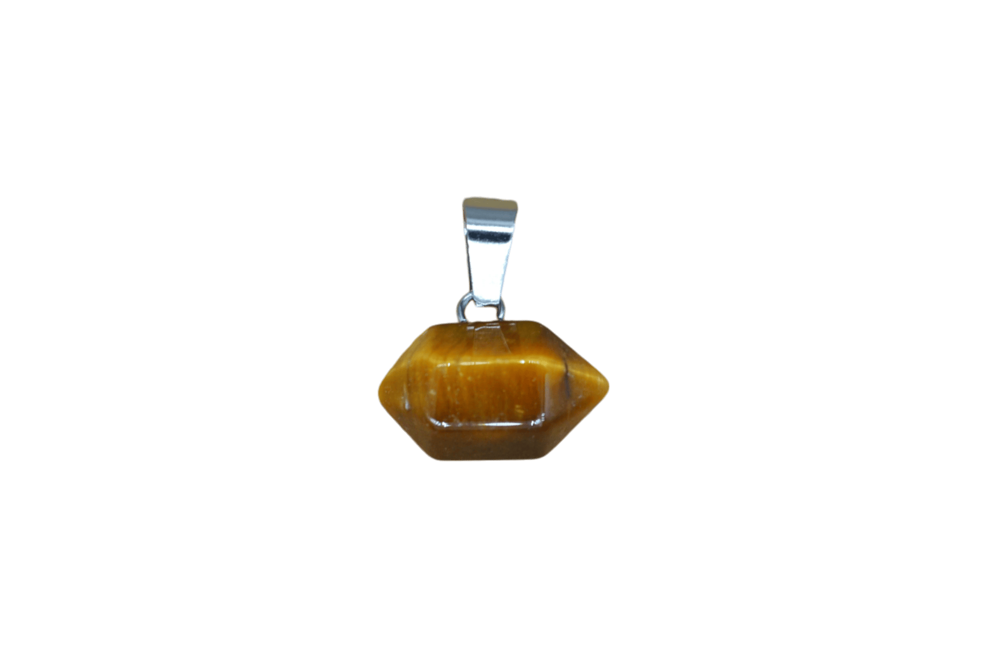 Dije de doble punta mini de piedra ojo de tigre