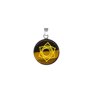 Dije de chacra sacro de ojo de tigre