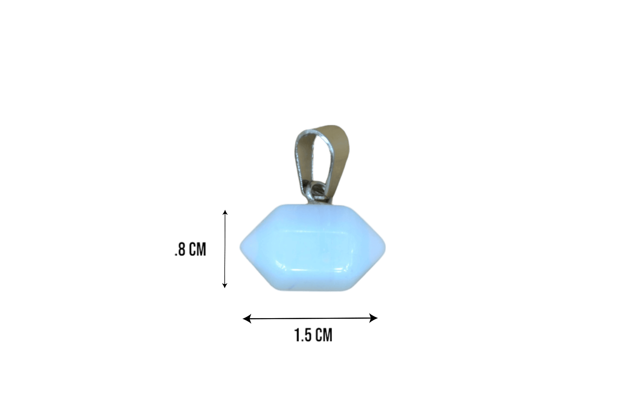 Dije de doble punta mini de piedra luna (opalita) - Imagen 2