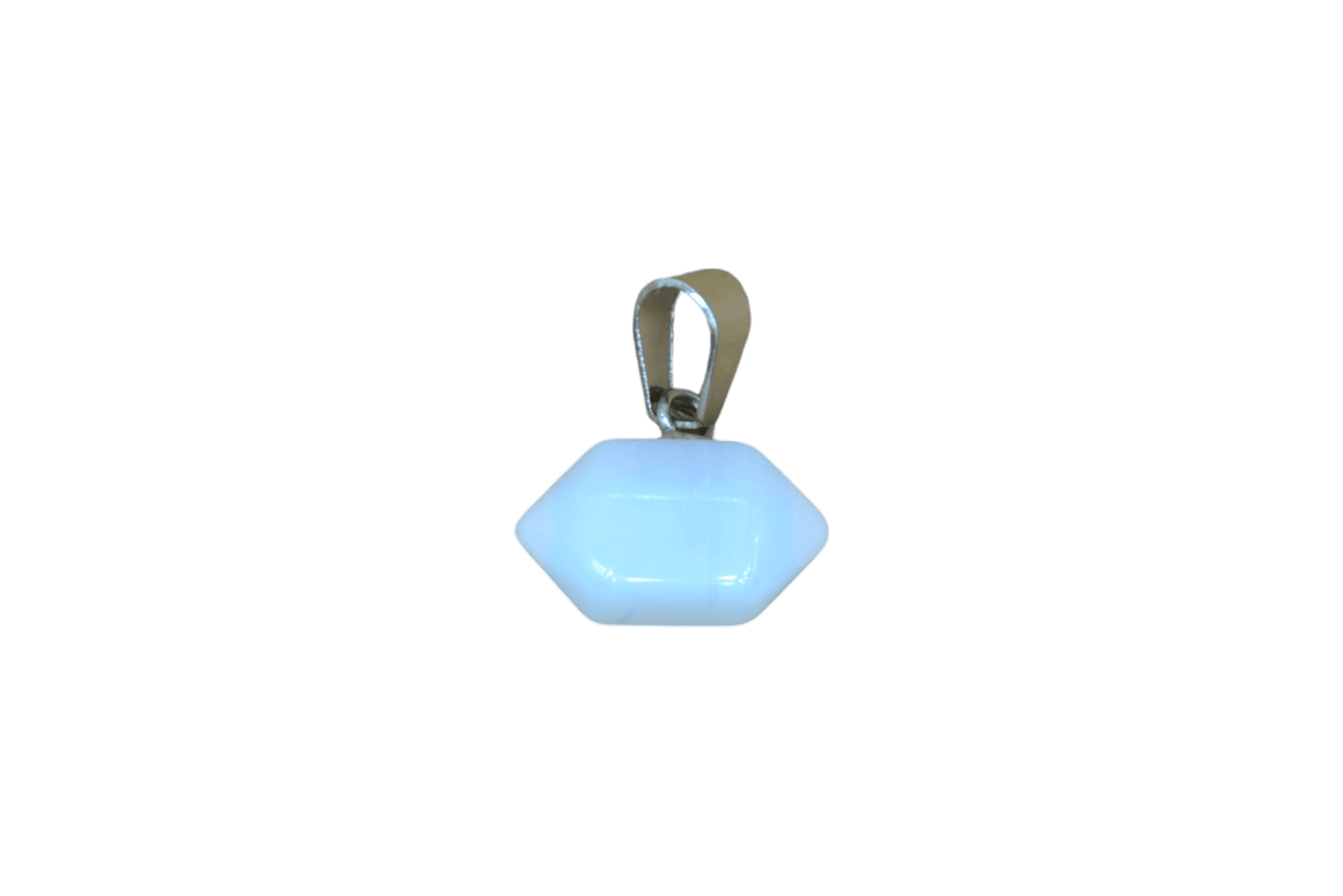 Dije de doble punta mini de piedra luna (opalita)