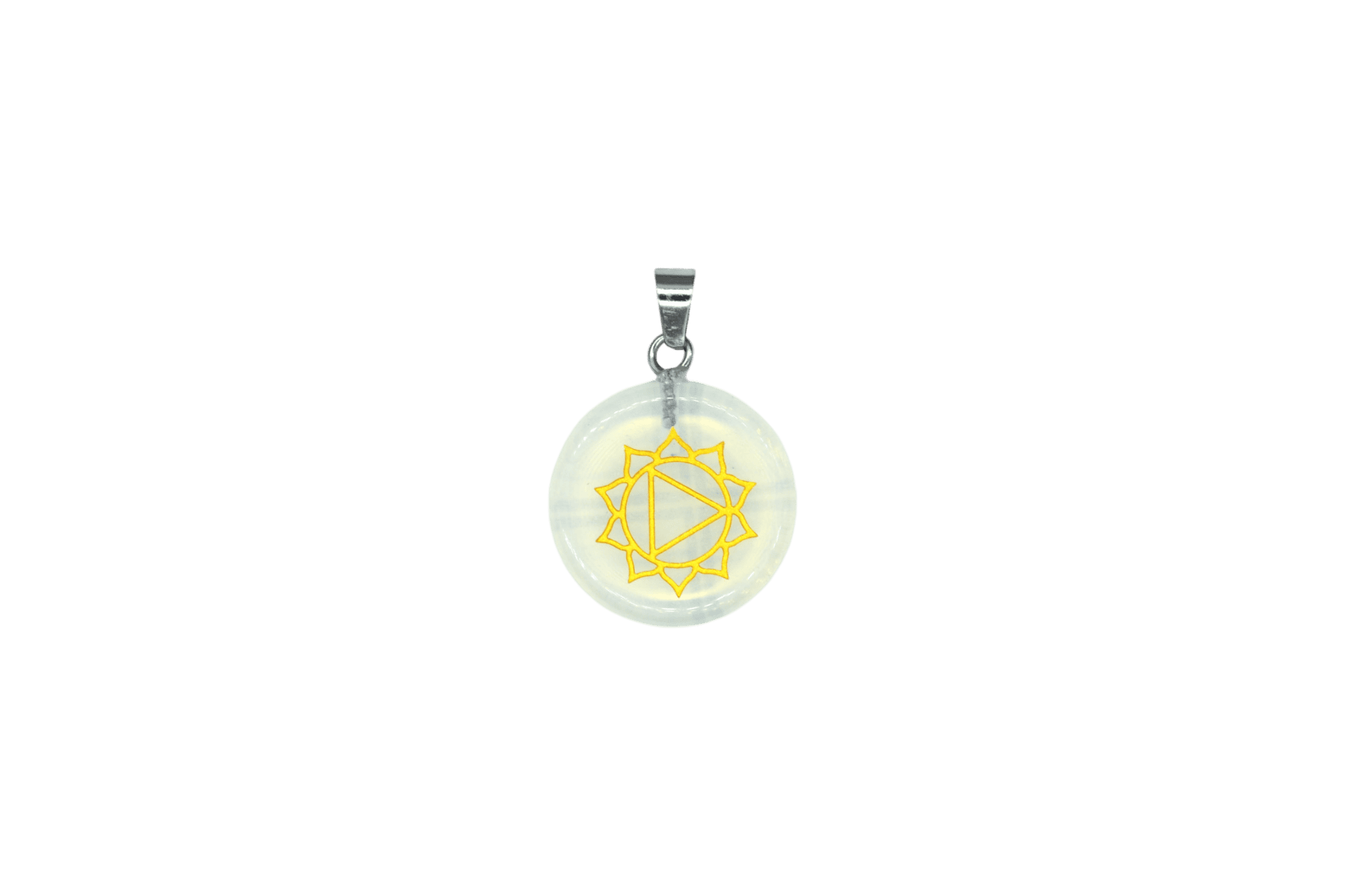 Dije de chacra plexo solar de piedra luna (opalita)