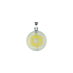 Dije de chacra sacro de piedra luna (opalita)