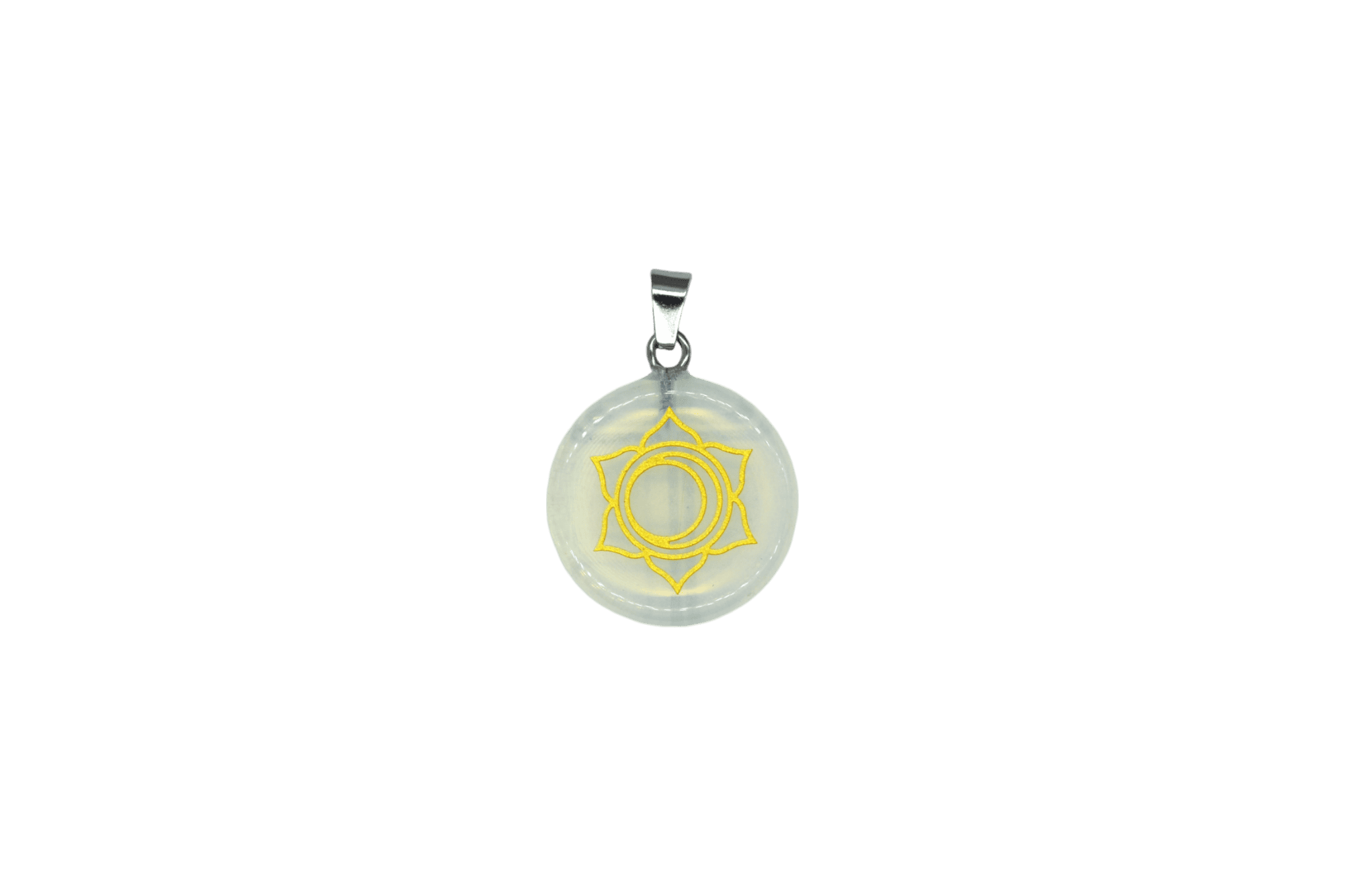 Dije de chacra sacro de piedra luna (opalita)