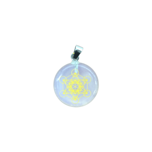 Dije de Metatrón de piedra luna (opalita)