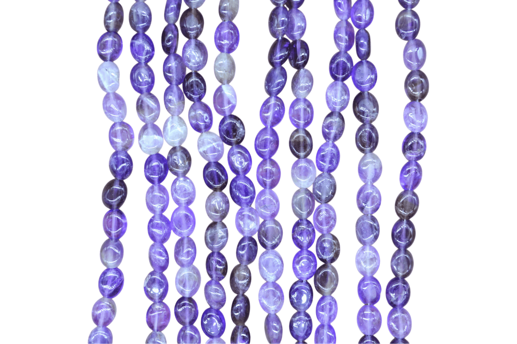 Tira de cuarzo amatista en forma oval | 8mm x 10mm