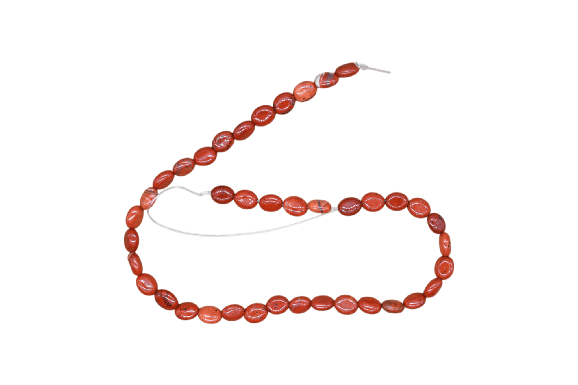 Tira de piedra jaspe rojo en forma oval | 8mm x 10mm - Imagen 2