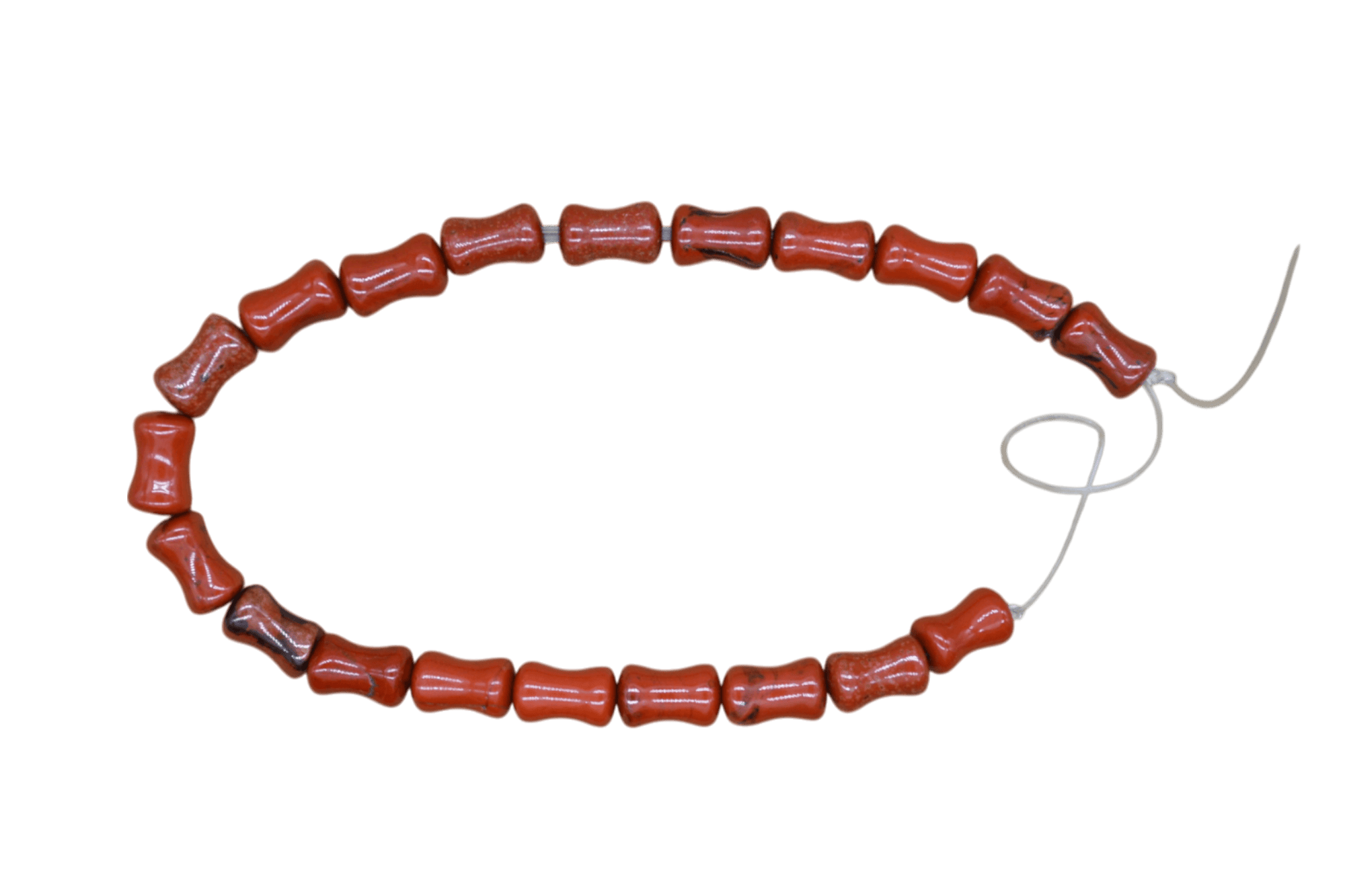 Tira de piedra jaspe rojo en forma de tubo | 6mm x 10mm - Imagen 2