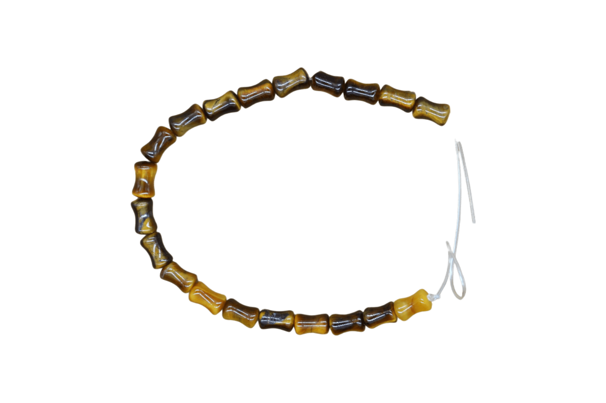 Tira de piedra ojo de tigre en forma de tubo | 6mm x 10mm - Imagen 2