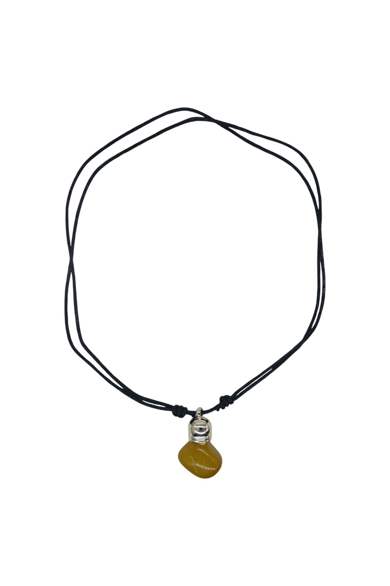 Collar de piedra ágata amarilla con capuchón dorado - Imagen 2