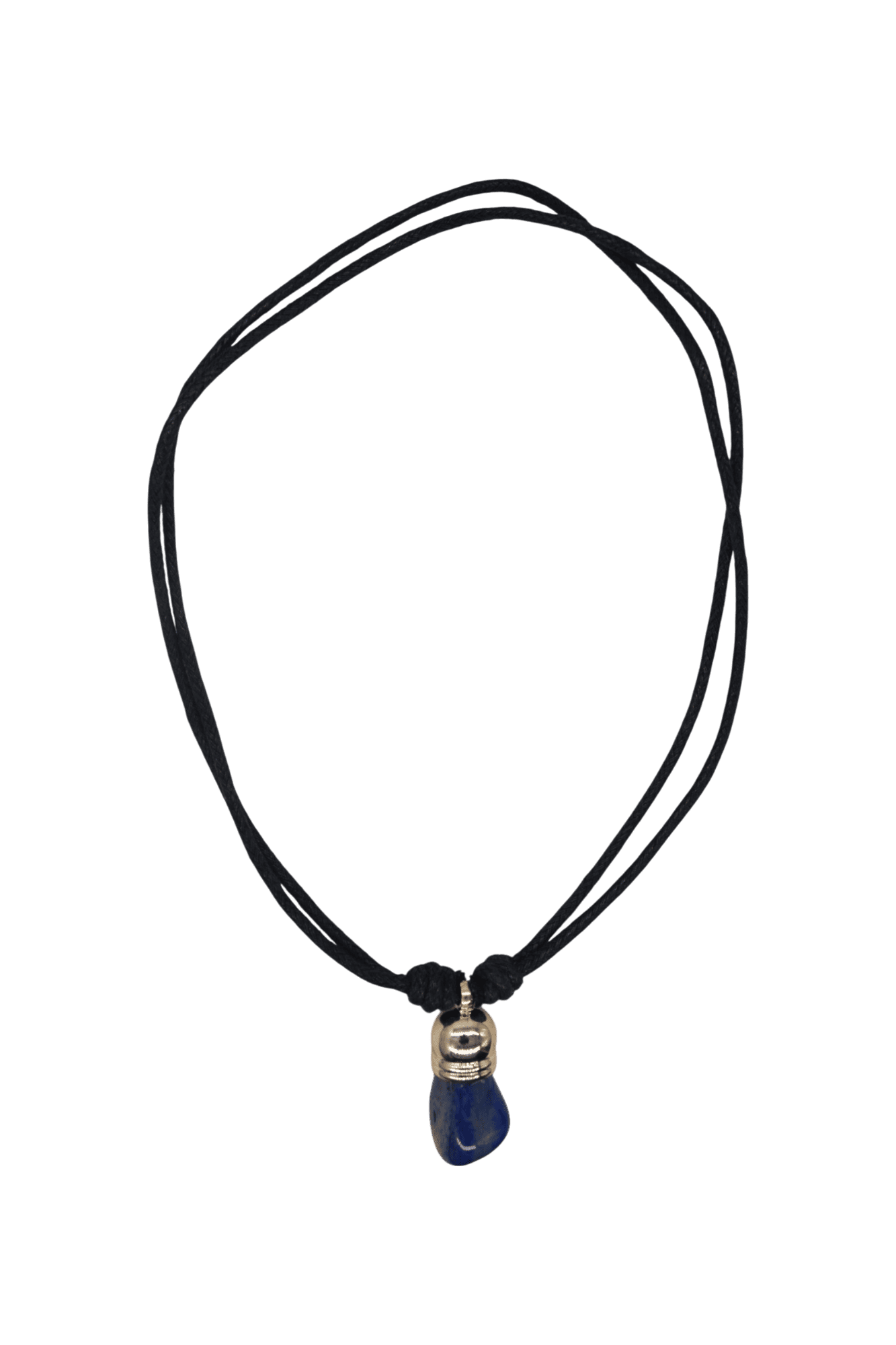 Collar de piedra ágata azul con capuchón dorado - Imagen 2