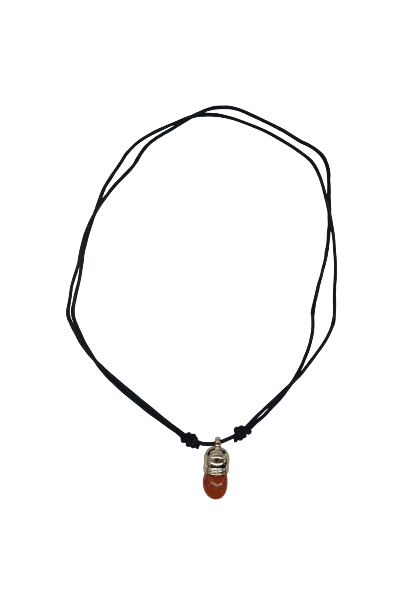 Collar de piedra ágata cornalina con capuchón dorado - Imagen 2