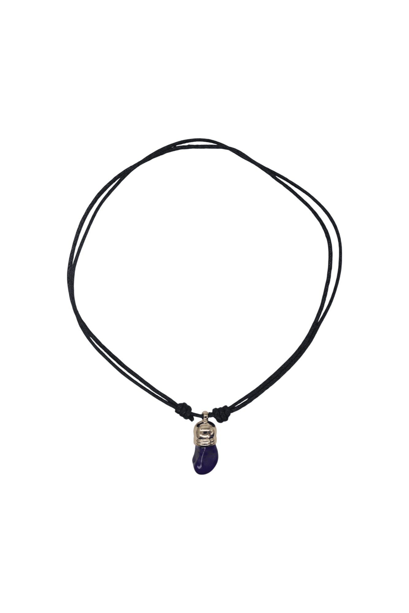 Collar de piedra ágata morada con capuchón dorado - Imagen 2