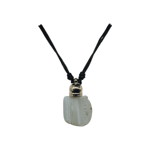 Collar de piedra ágata natural con capuchón dorado
