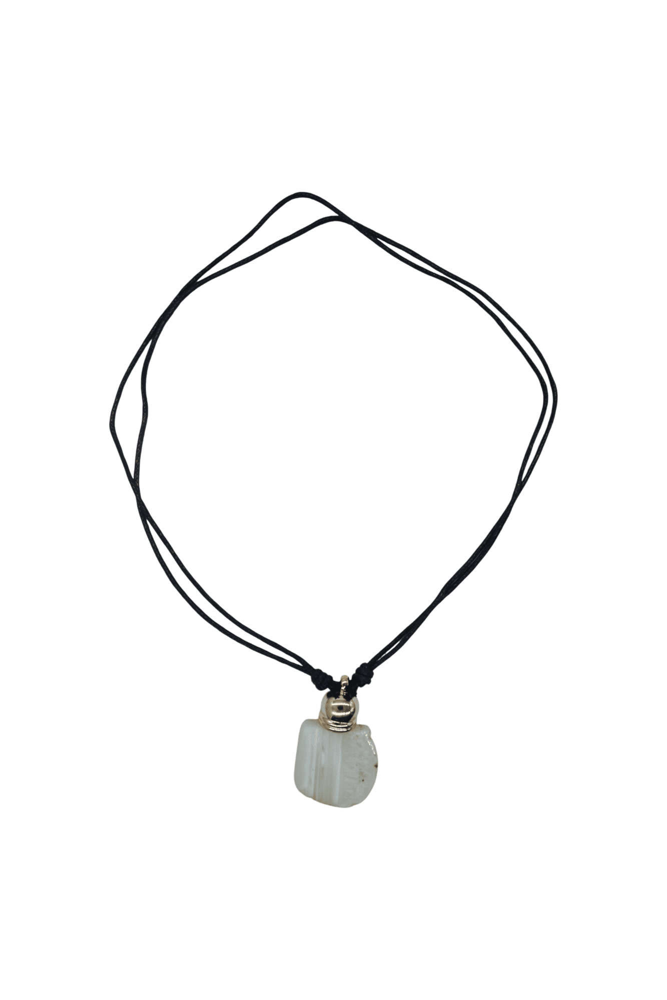 Collar de piedra ágata natural con capuchón dorado - Imagen 2