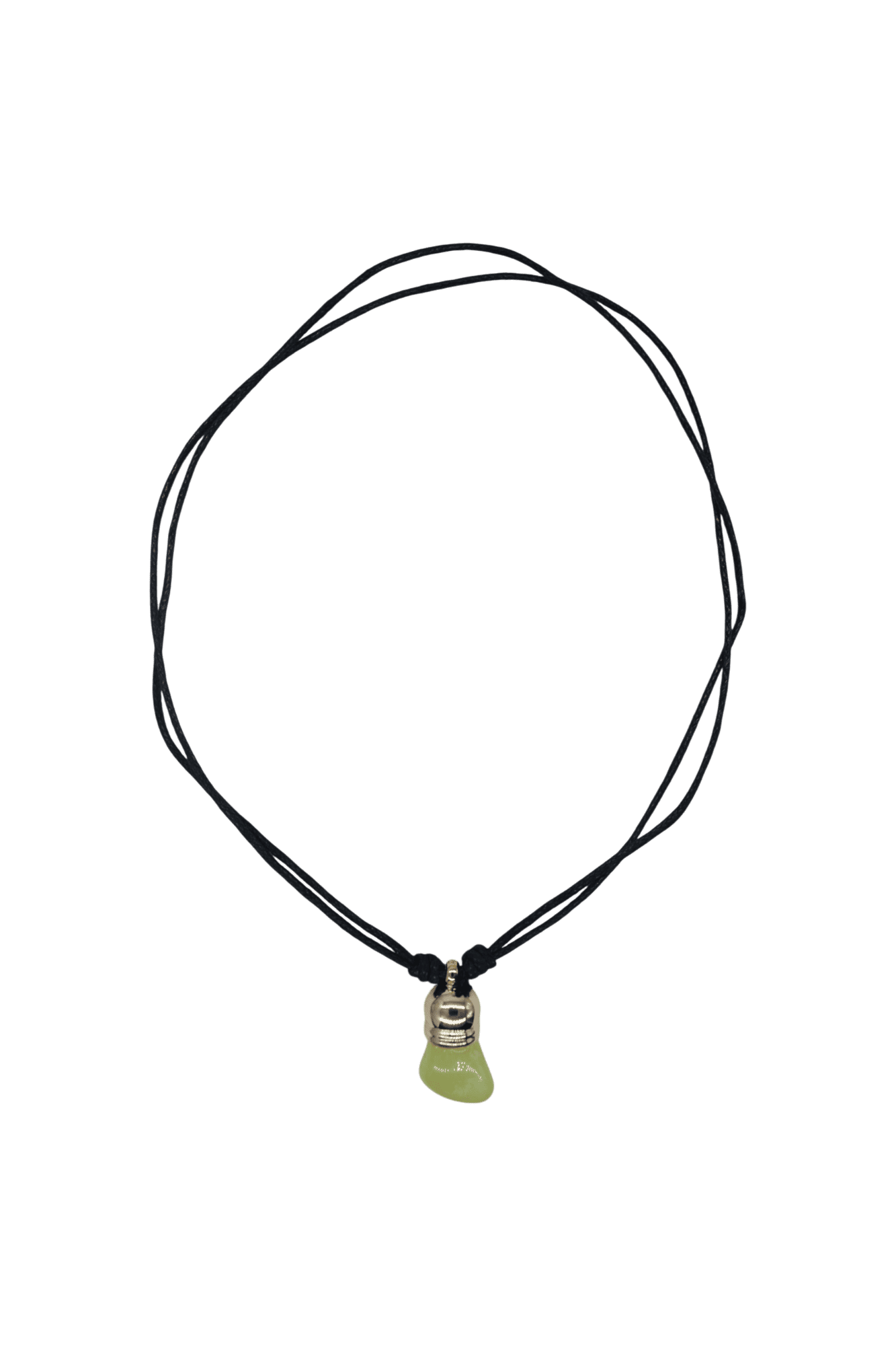 Collar de piedra ágata peridoto con capuchón dorado - Imagen 2