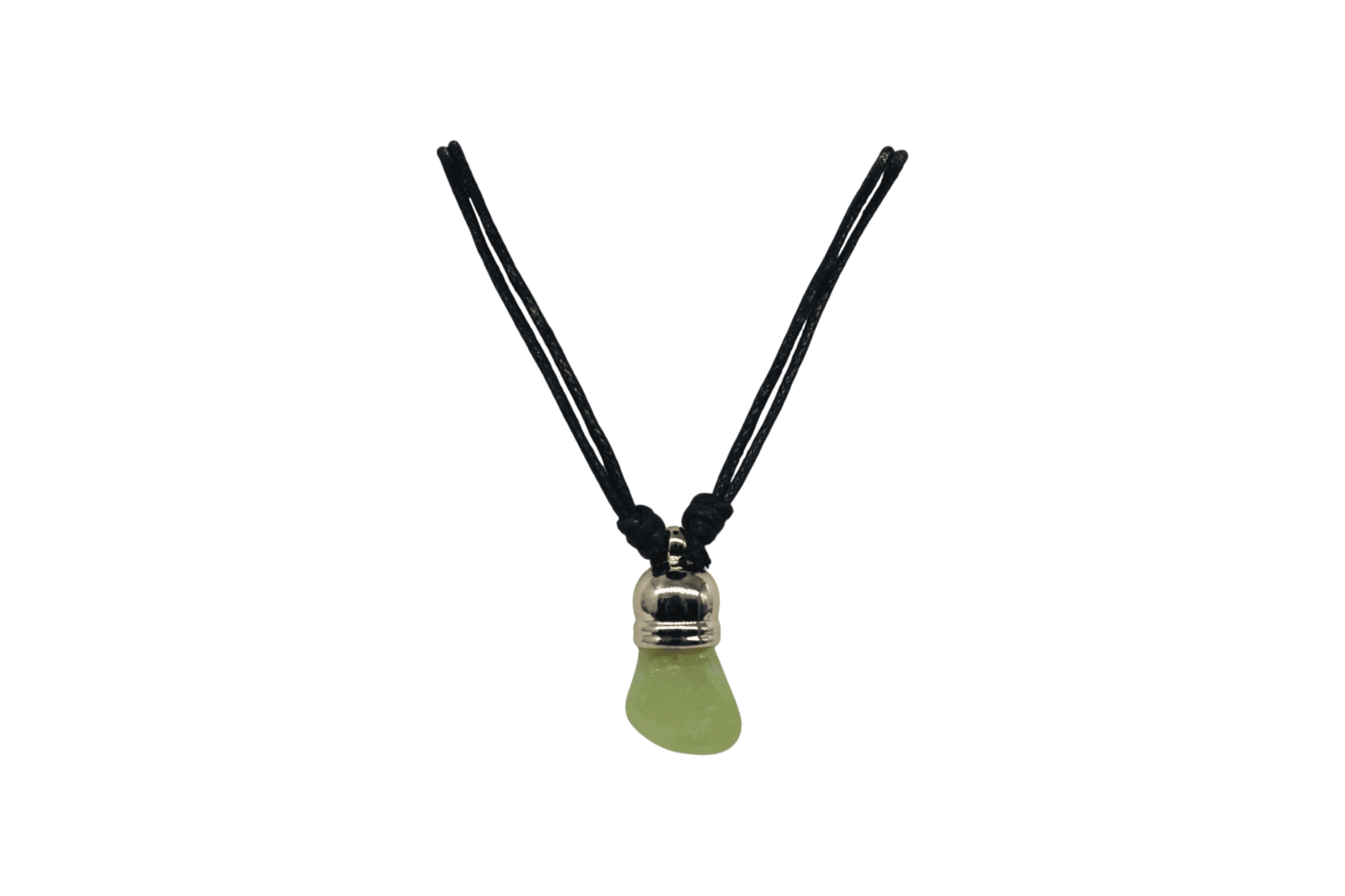 Collar de piedra ágata peridoto con capuchón dorado