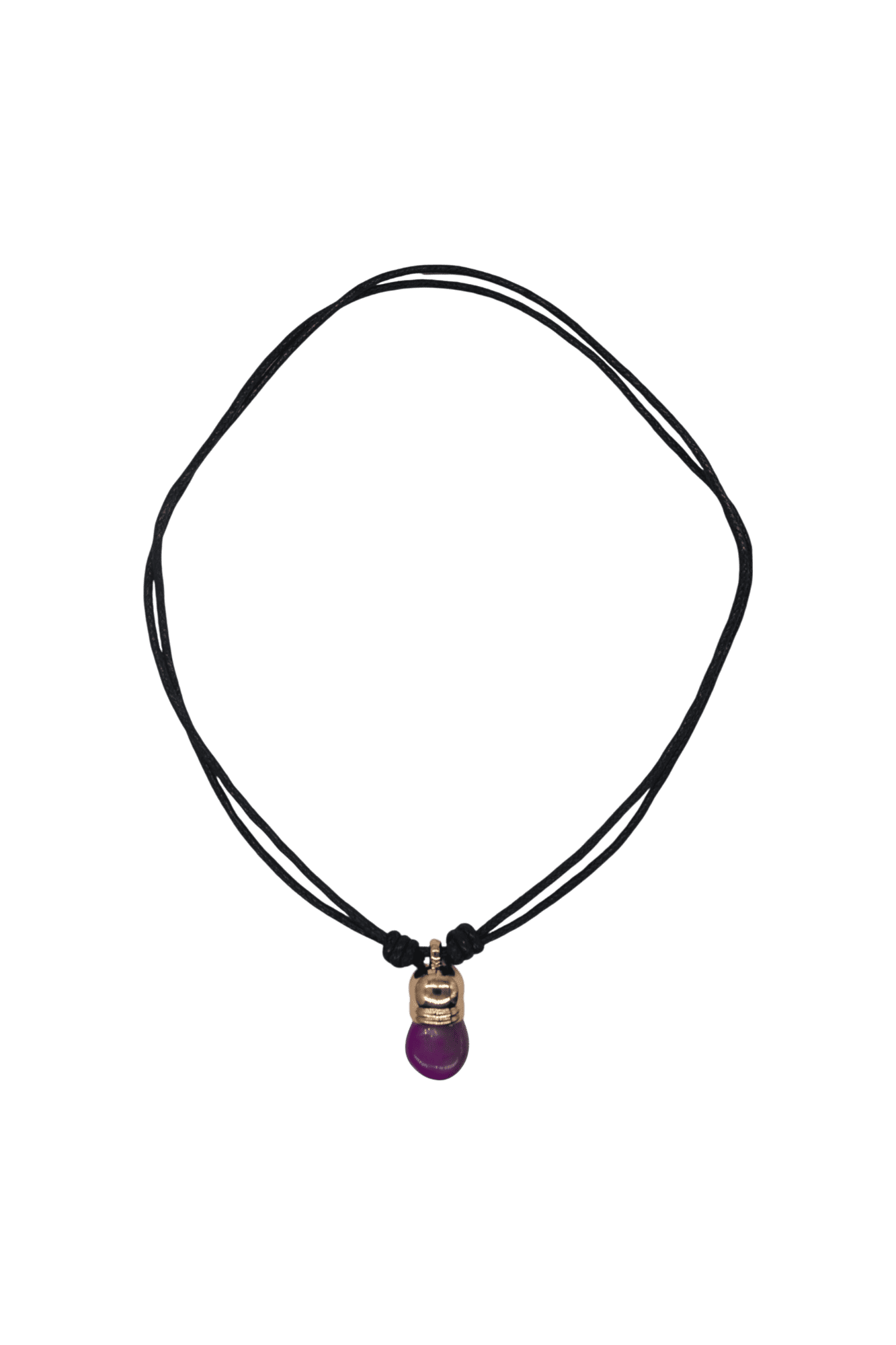 Collar de piedra ágata rosa con capuchón dorado - Imagen 2