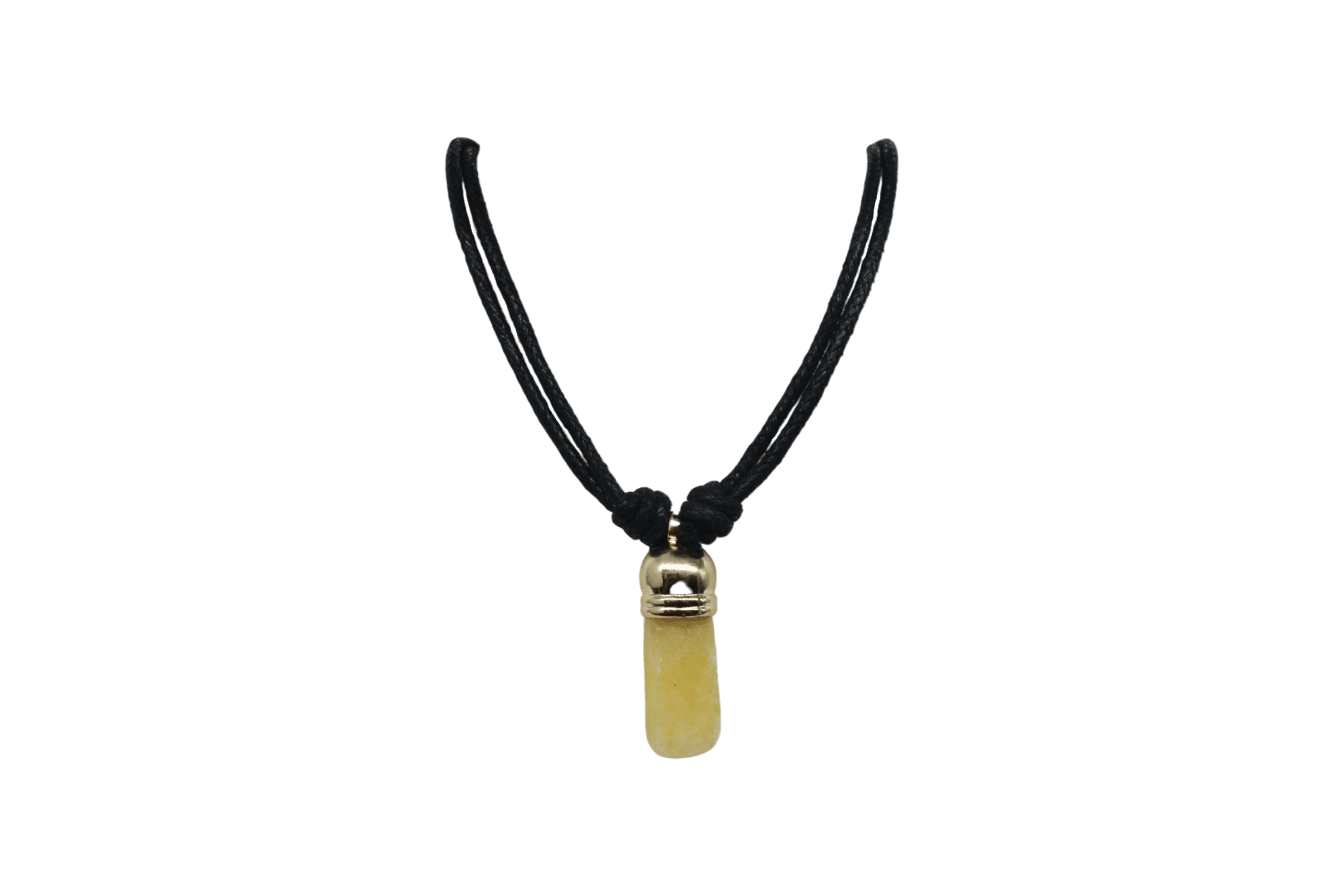 Collar de piedra calcita naranja con capuchón dorado