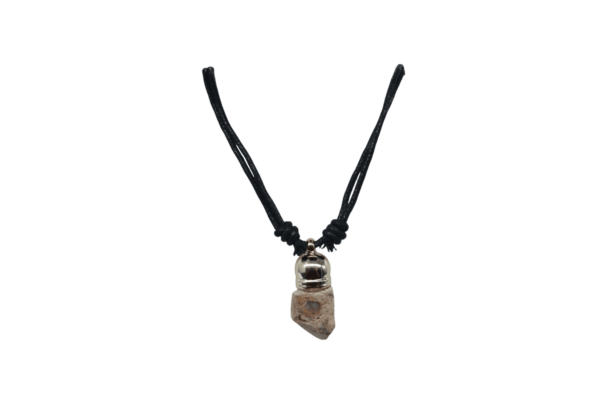 Collar de piedra cantera de ópalo con capuchón dorado